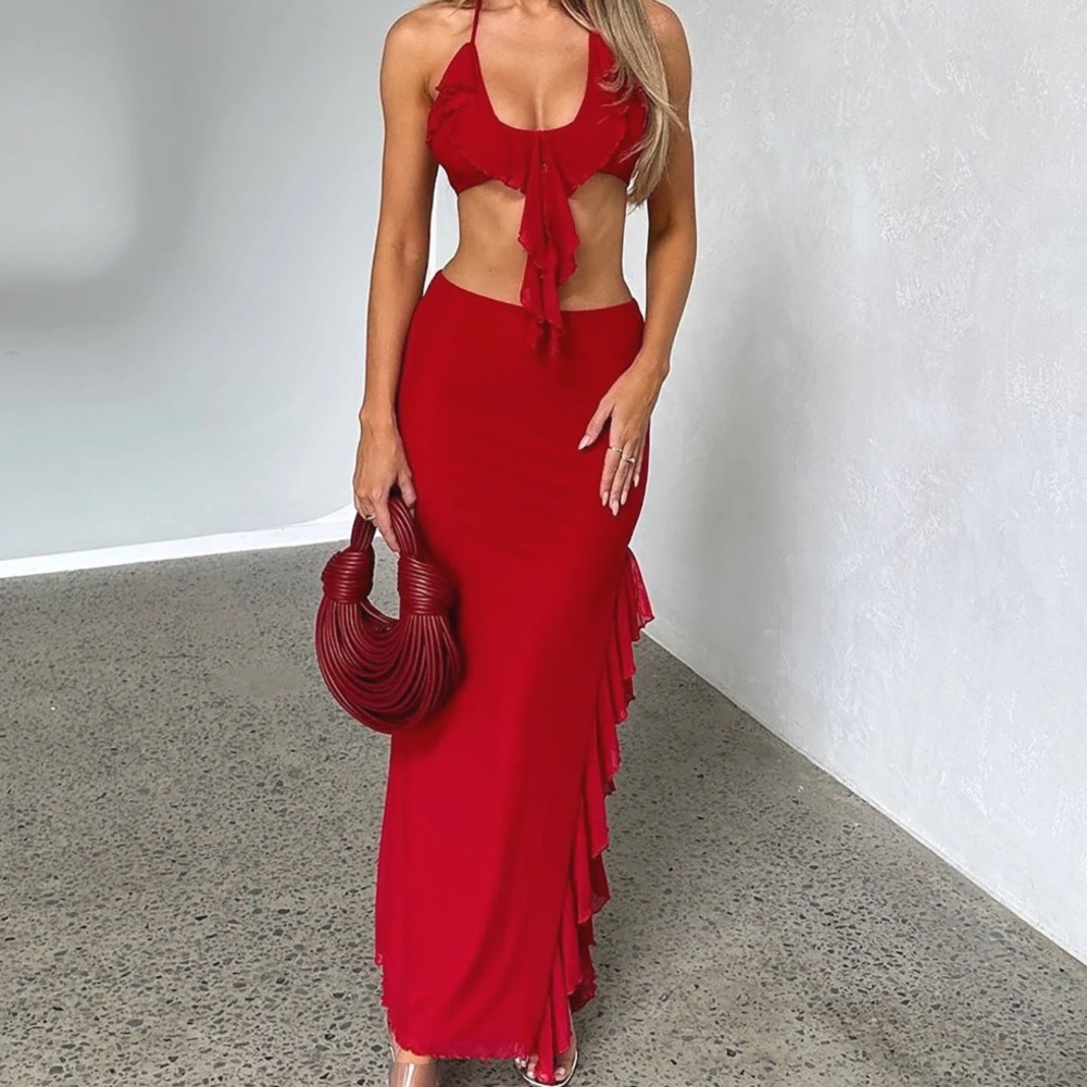 Tiger Mist Linette Maxi Set in Red